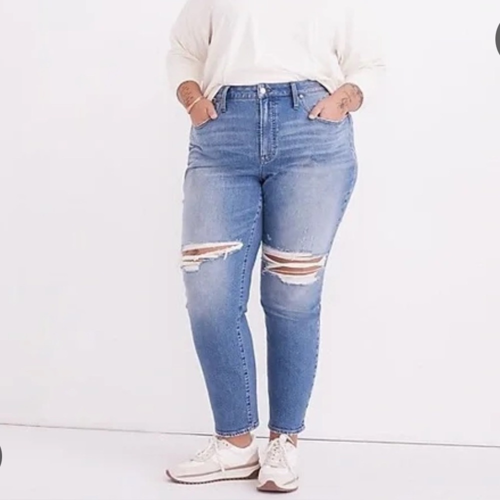 Madewell plus size the perfect vintage crop jeans